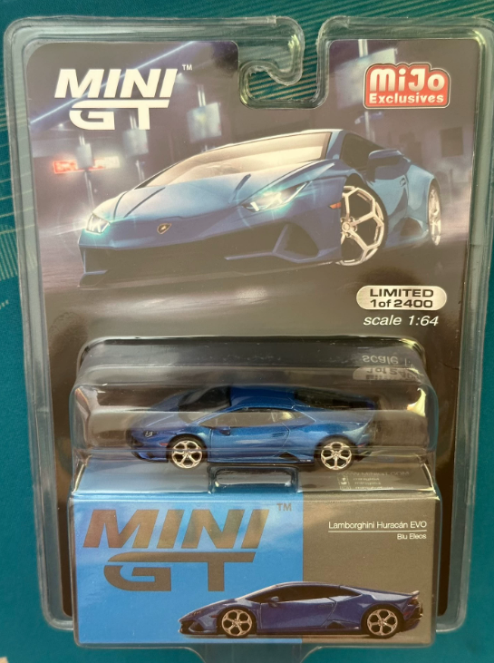 MiniGT 229 1/64 Lamborghini Huracan EVO Blu Eleos MiJo Exclusive