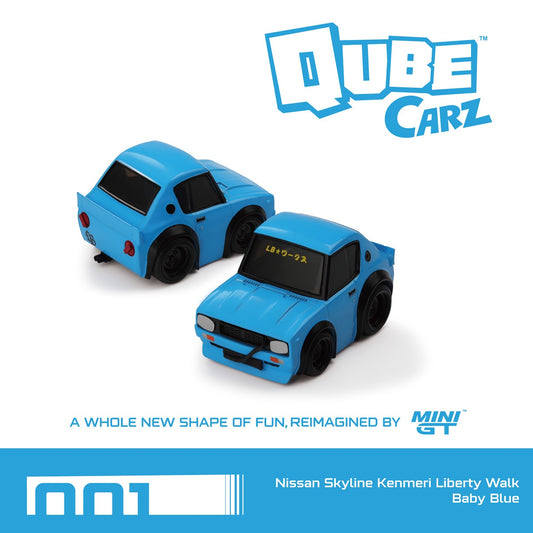 MINIGT QubeCarz 1/64 Nissan Skyline Kenmeri LBWK Baby Blue 001 Preorder