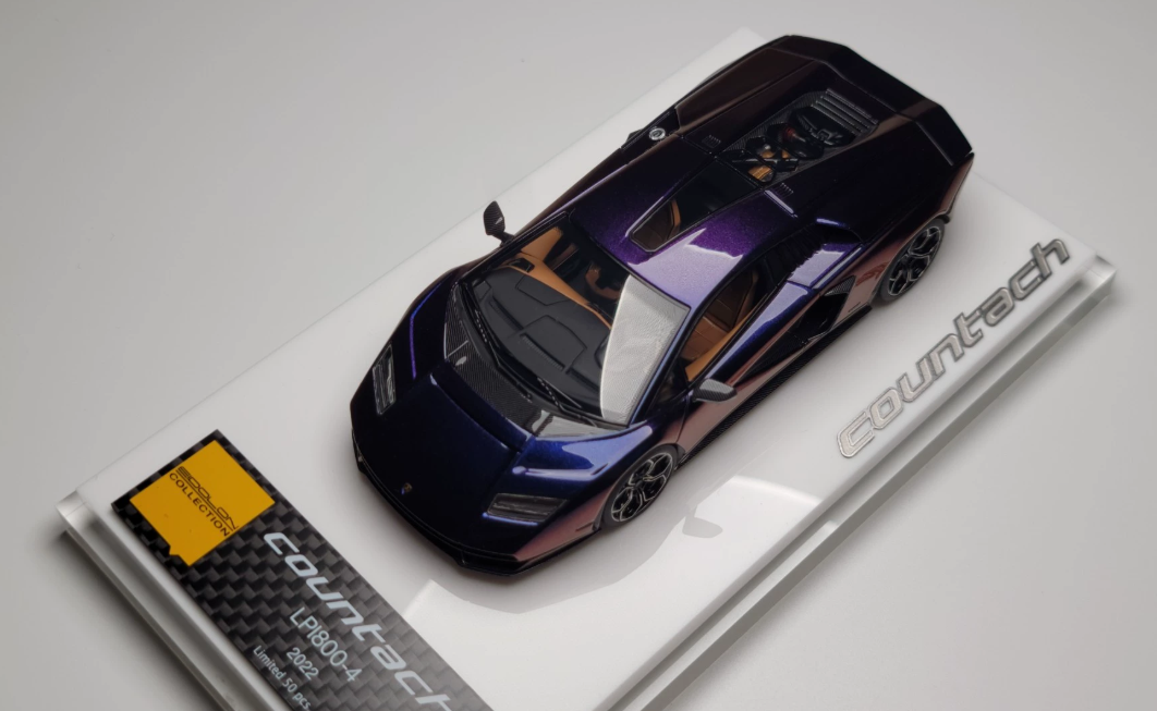 Make Up 1/43 Lamborghini Countach LP800-4 Iridescent Purple Yellow Label V2