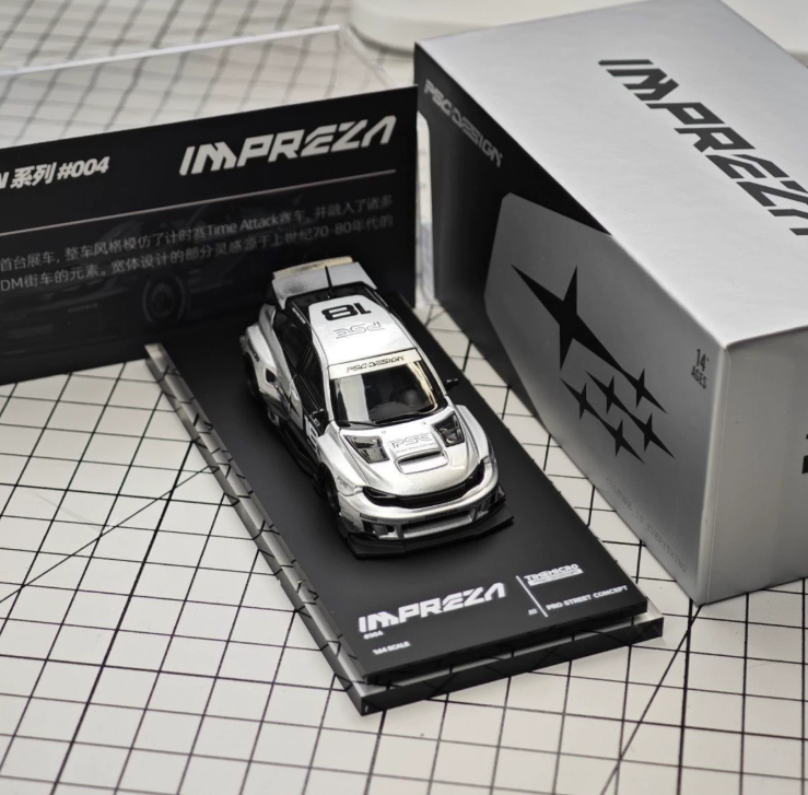 TimeMicro x PSC DESIGN 1/64 Subaru Impreza Raider Silver