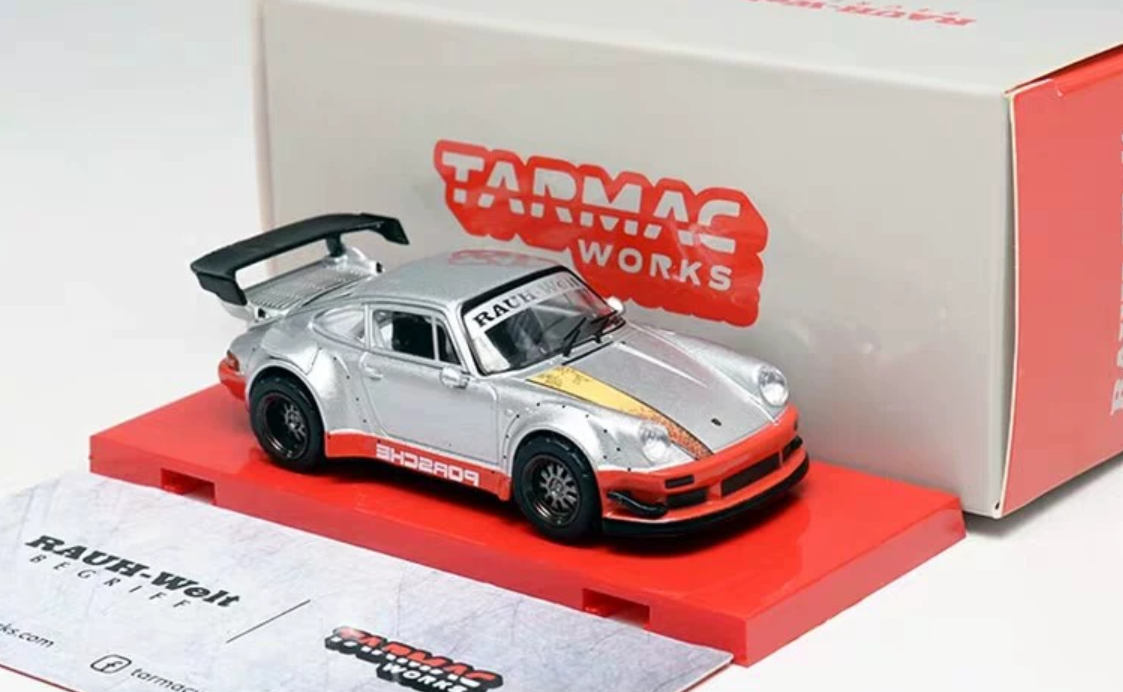 Tarmac Works 1/64 Porsche 930 RWB China Special Edition Silver Red