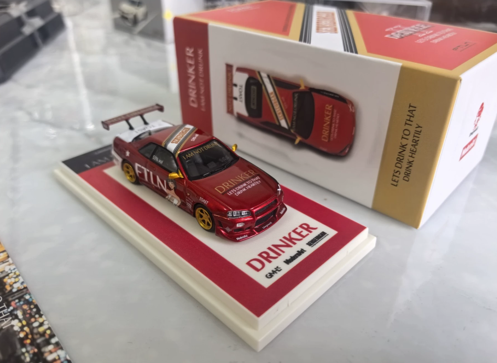 ModernArt Drinker 2.0 Nissan GTR R34 1:64 Diecast Model GMHS Limited