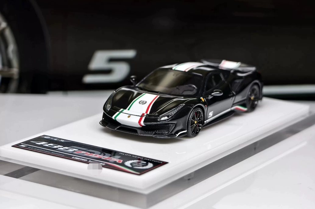 TOC x EDM 1:64 Ferrari 488 Pista Piloti Nero Daytona Limited Diecast Model