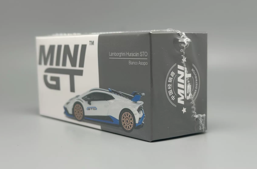 MINI GT 788 Lamborghini Huracan STO 1:64 Diecast Model White with Blue Accents