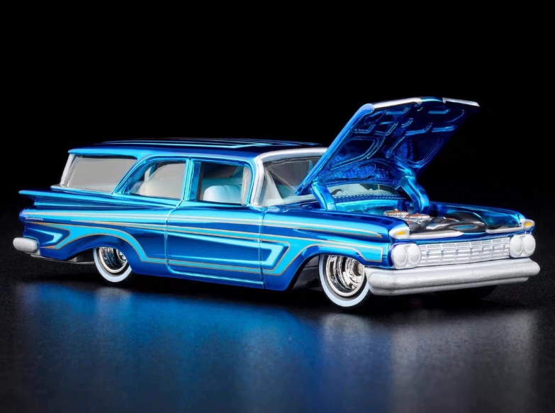 Hot Wheels RLC 1/64 1960 Chevy Brookwood Wagon Electro Blue Model