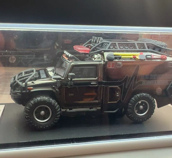 MK Miniatures 1:64 Hummer H2 Rescue Chrome Black HEC Hangzhou Chase