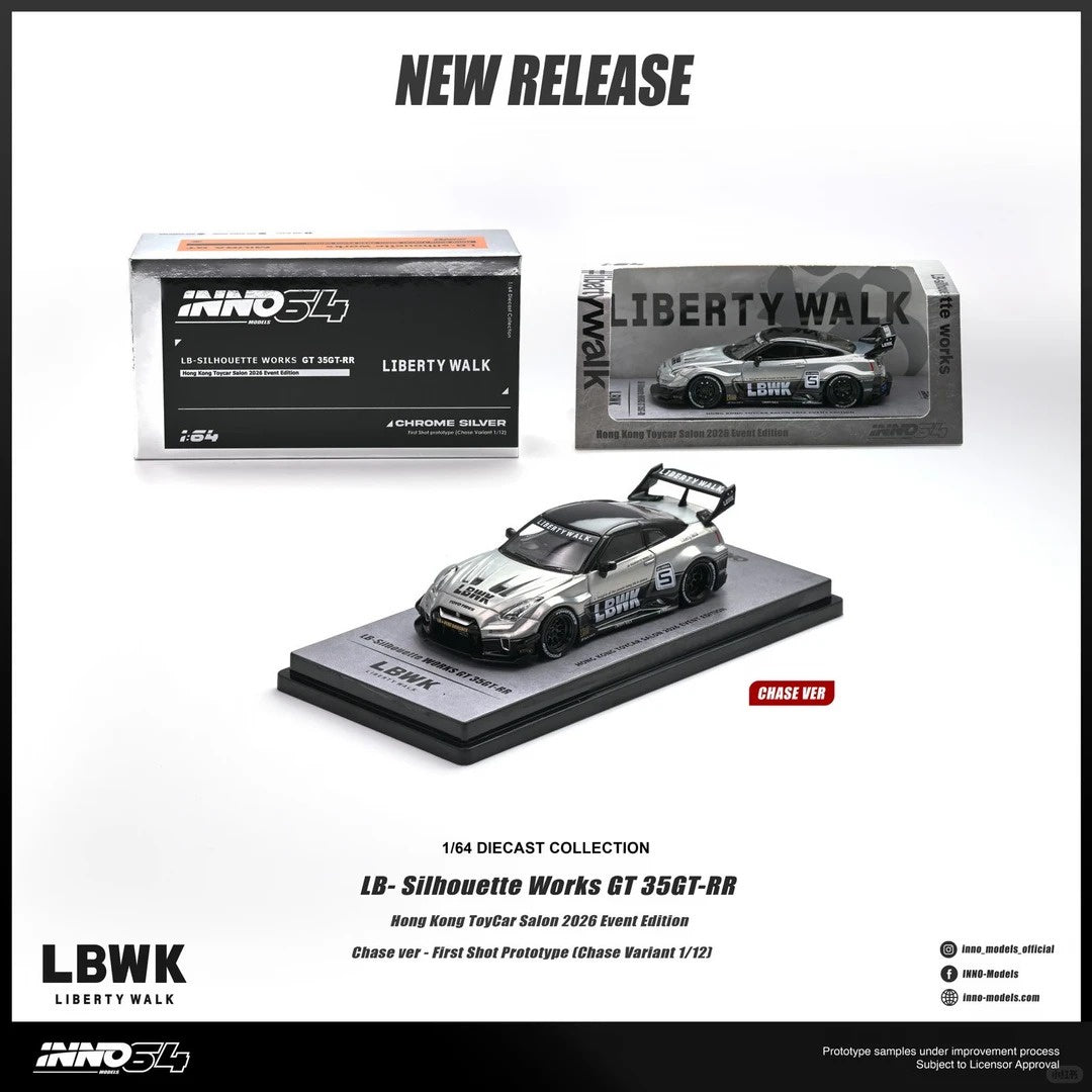 INNO64 1/64 LB-Silhouette Works GT 35GT-RR Silver HK Toycar Salon 2026