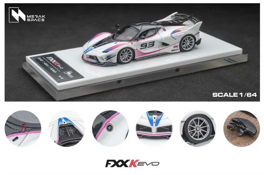 MerakSpace 1/64 Resin Ferrari FXX-K EVO 6 Color Options