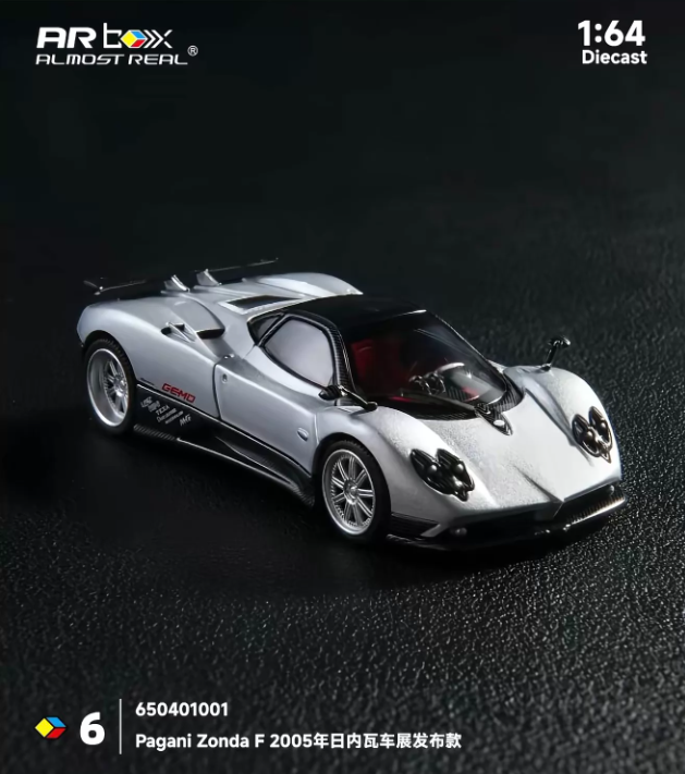 ARbox 1/64 Pagani Zonda F Silver Carbon 2026 HEC Beijing Debut Diecast Model