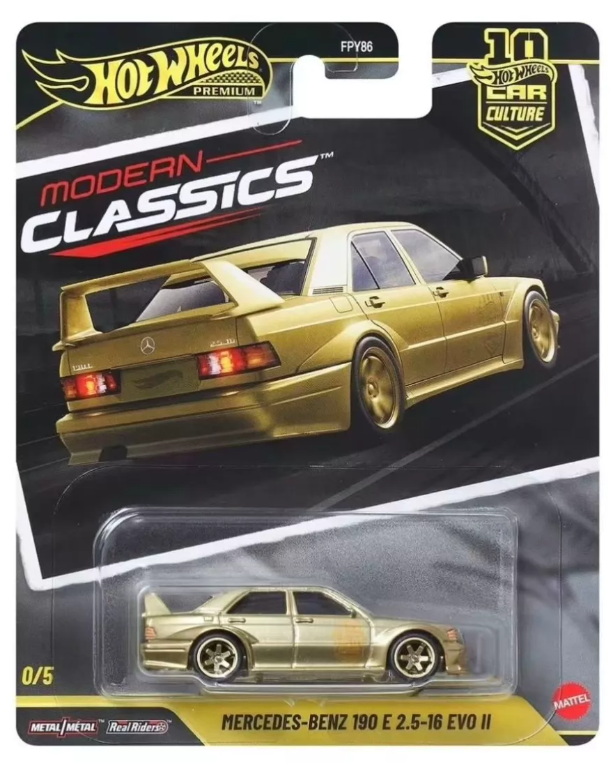 Hot Wheels Car Culture Mercedes Benz 190 E Evo II Gold Chase 0of5 FPY86