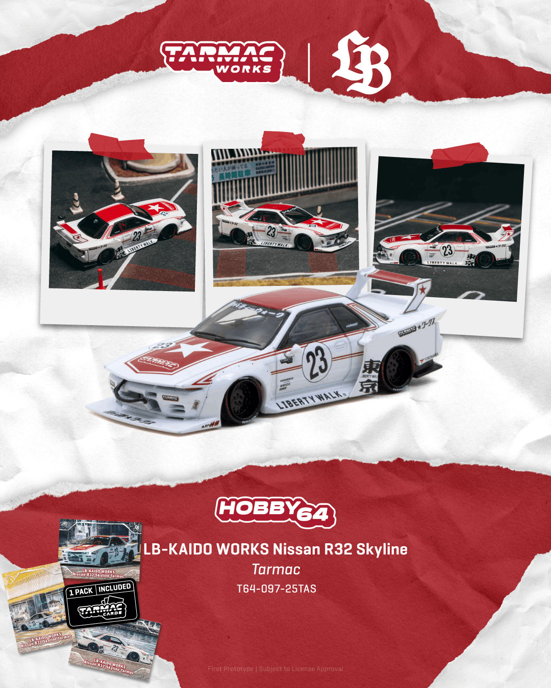 Tarmac Works LB-KAIDO Nissan R32 Skyline 23 Preorder