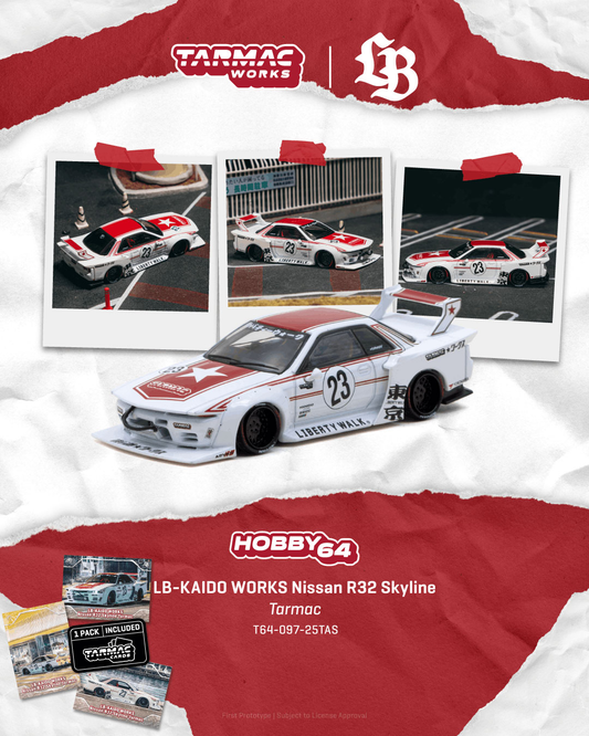 Tarmac Works LB-KAIDO Nissan R32 Skyline 23 Preorder