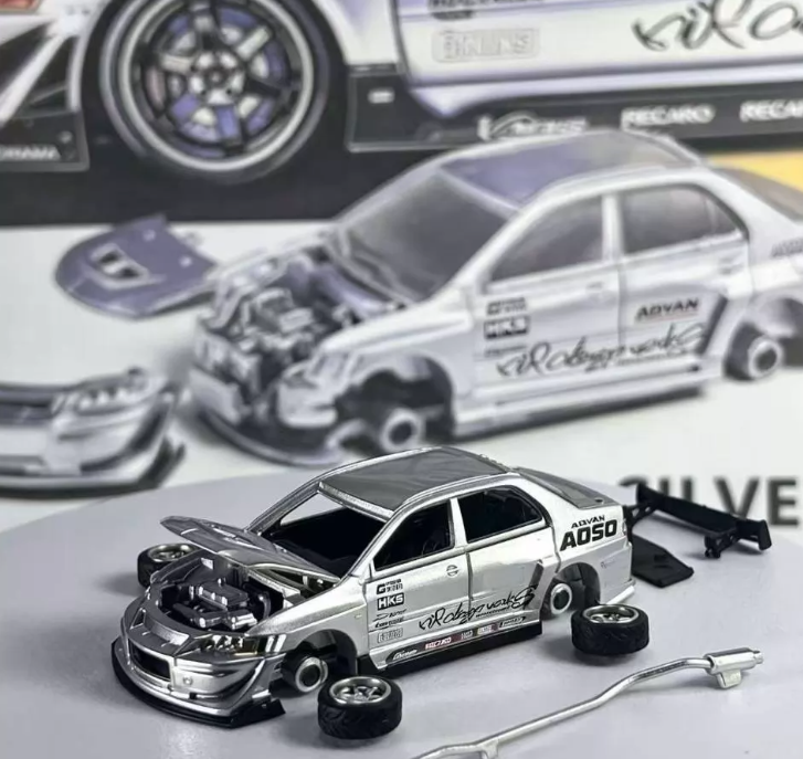 Peako x PP Model 1:64 Mitsubishi Lancer Evolution IX Varis Silver