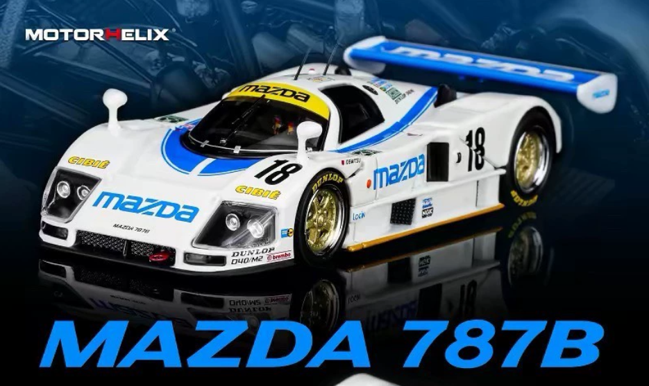 MOTORHELIX 1/64 Mazda 787B No.18 Le Mans Blue White