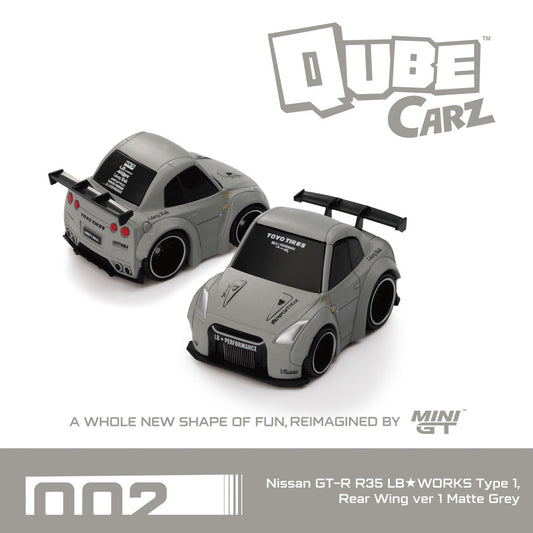 MINIGT QubeCarz 1/64 Nissan GT-R R35 LB Works Type 1 Matte Grey 002 Preorder