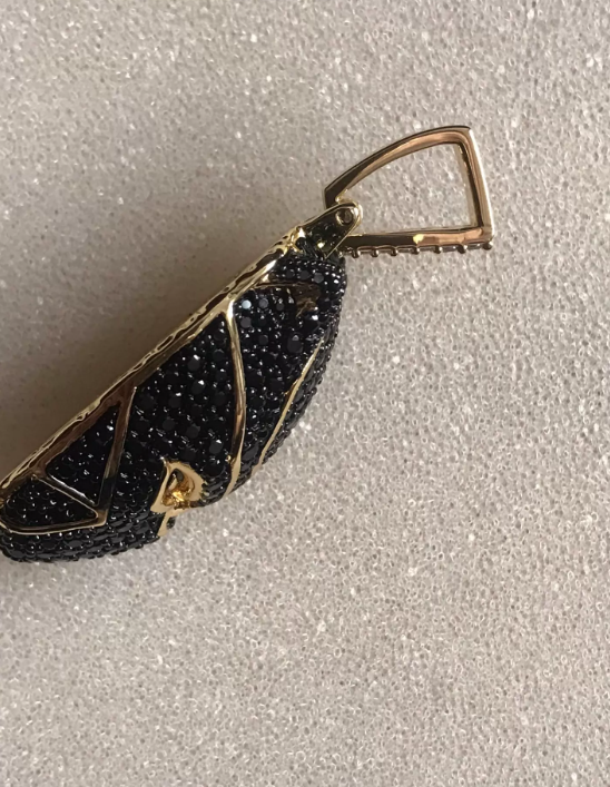 Marvel Black Panther 18k Gold Plated Swarovski Crystal Pendant
