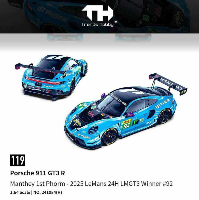 Trends Hobby 1:64 Porsche 911 GT3 R 24H Le Mans 2025 #92