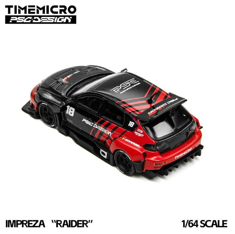TimeMicro PSC Design 1/64 Subaru Impreza Raider Red Black TM648306 Preorder