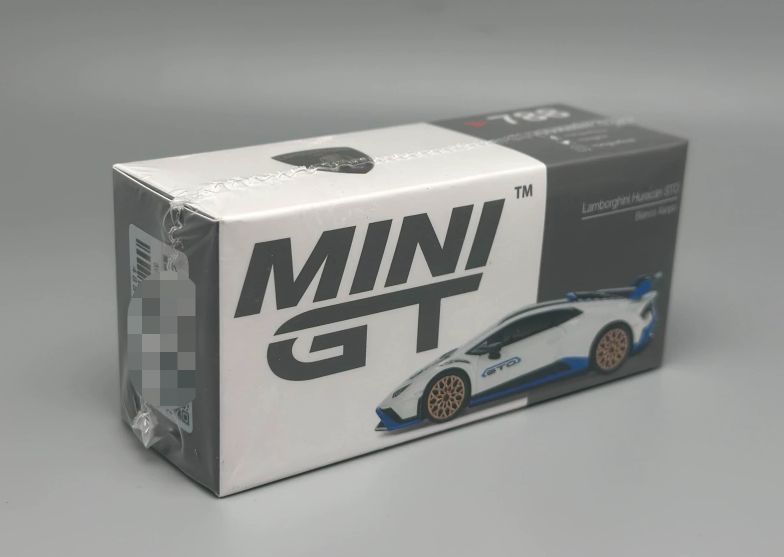 MINI GT 788 Lamborghini Huracan STO 1:64 Diecast Model White with Blue Accents