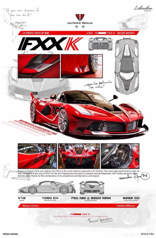 Ultimax Realm 1/64 Ferrari FXX-K Rosso Corsa No.10