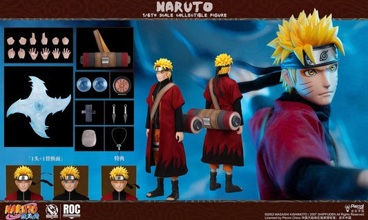 1/6 Naruto Uzumaki Sage Mode Cloak Figure Anime Collectible ROC