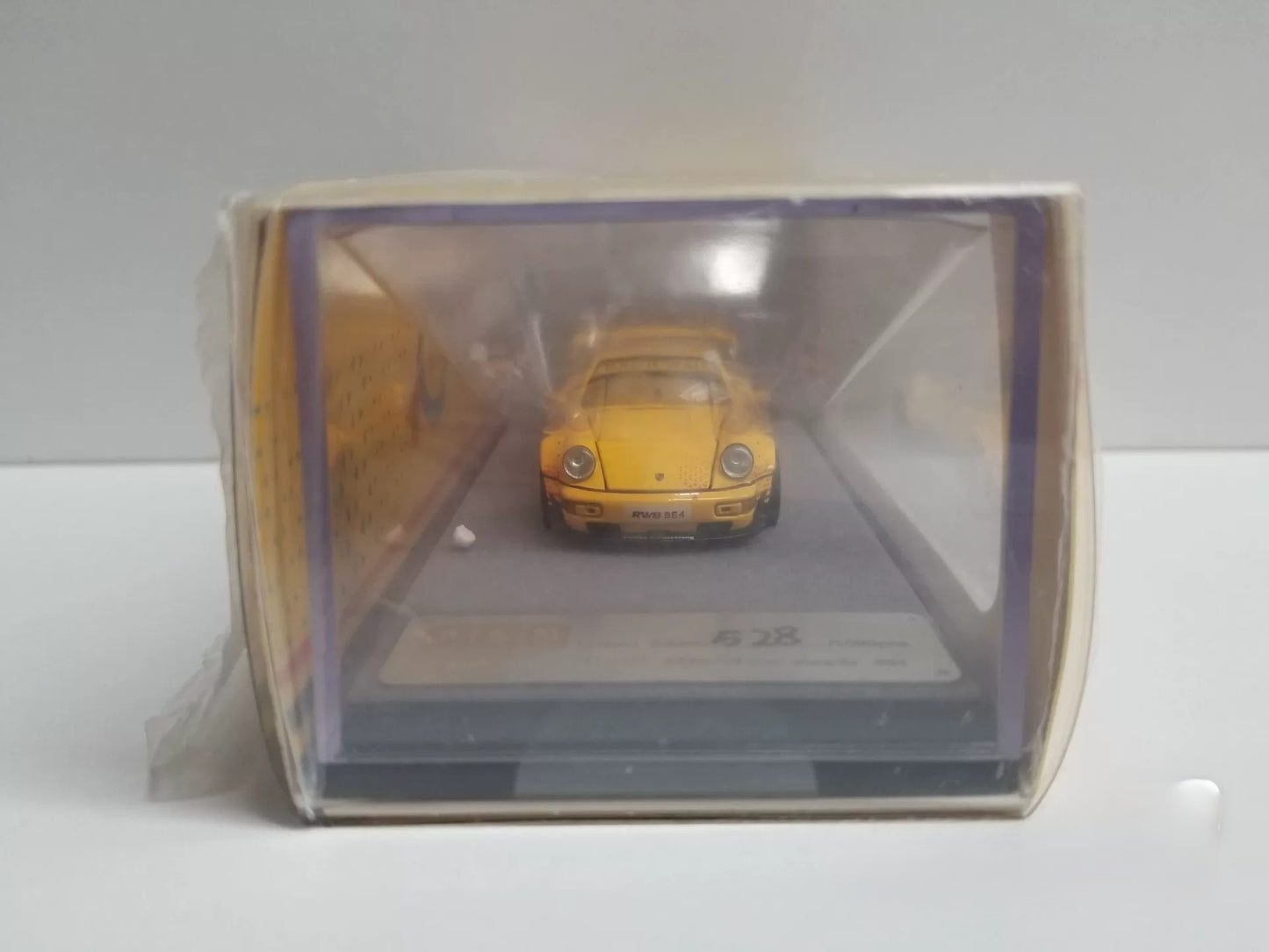 PGM 1/64 Porsche 911 964 RWB 70th Anniversary Yellow Widebody Model