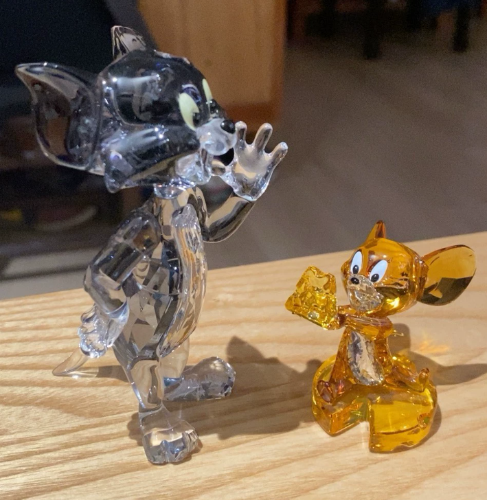 Swarovski Tom and Jerry Crystal Figurine Set 5515335 and 5515336 Collectible