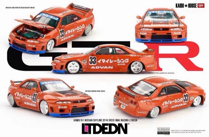 Kaido House Mini GT 1/64 Nissan Skyline GT-R R33 LTD EDN Italeri Advan Orange