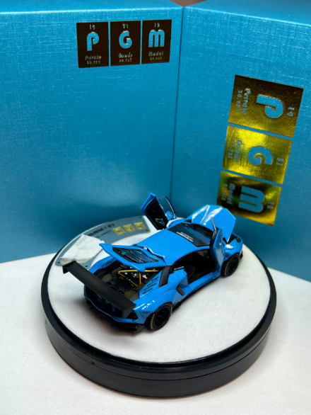 PGM 1/64 LBWK Lamborghini LP700-4 BB Blue Deluxe Round Box #889