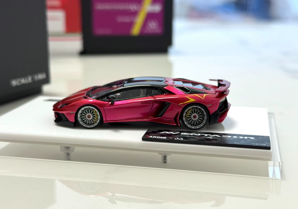 Tardis 1/64 Lamborghini Aventador SV 33 Custom Metallic Red