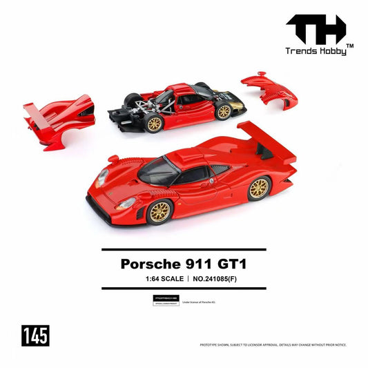 Trends Hobby 1/64 Porsche 911 GT1 1998 Red Preorder