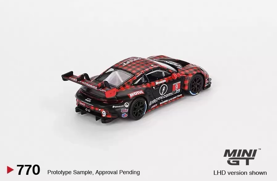 MINI GT 770 Porsche 911 GT3 R Red Plaid 2023 IMSA Winner Boxed 1/64