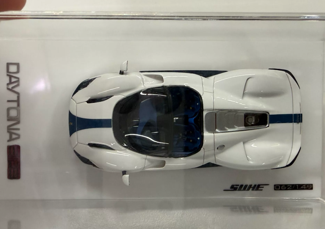 SUHE 1/64 Ferrari Daytona SP3 White w/ Blue Stripe Limited Resin Model
