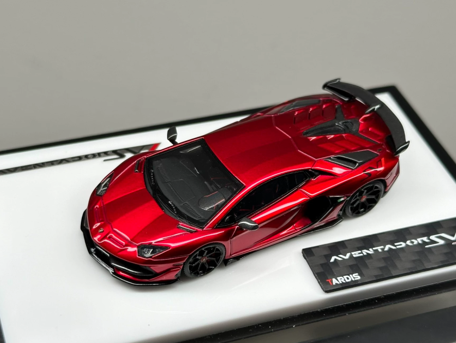 Tardis 1/64 Lamborghini Aventador SVJ Metallic Rose Red Resin 149pcs