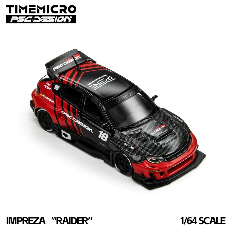 TimeMicro PSC Design 1/64 Subaru Impreza Raider Red Black TM648306 Preorder