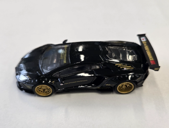 MINI GT 1087 Lamborghini Aventador LB-WORKS Black Gold Widebody 1/64