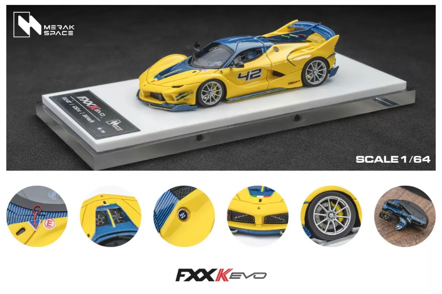 MerakSpace 1/64 Resin Ferrari FXX-K EVO 6 Color Options
