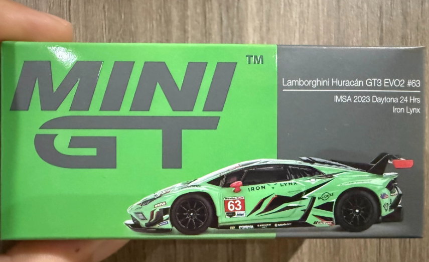MINI GT 813 Iron Lynx Lamborghini Huracan GT3 EVO2 #63 IMSA Daytona 24H