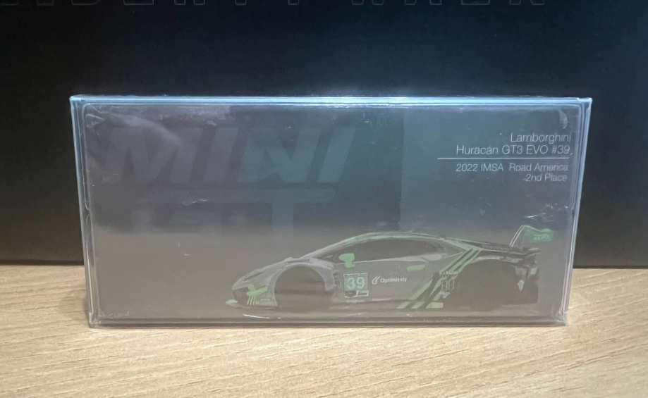 MINI GT 1/64 Lamborghini Huracan GT3 EVO IMSA Road America Diecast Car