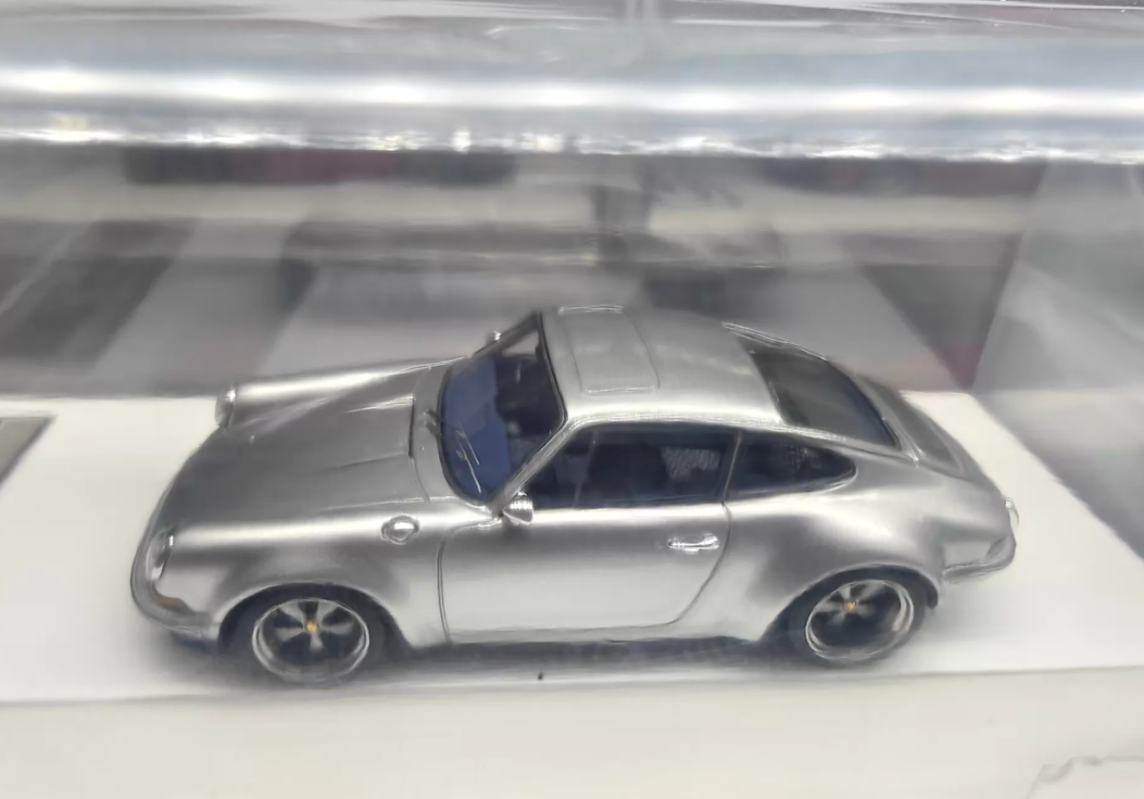 MY64 1:64 Porsche 911 Kaege Retro Silver Blue Interior Out of Print