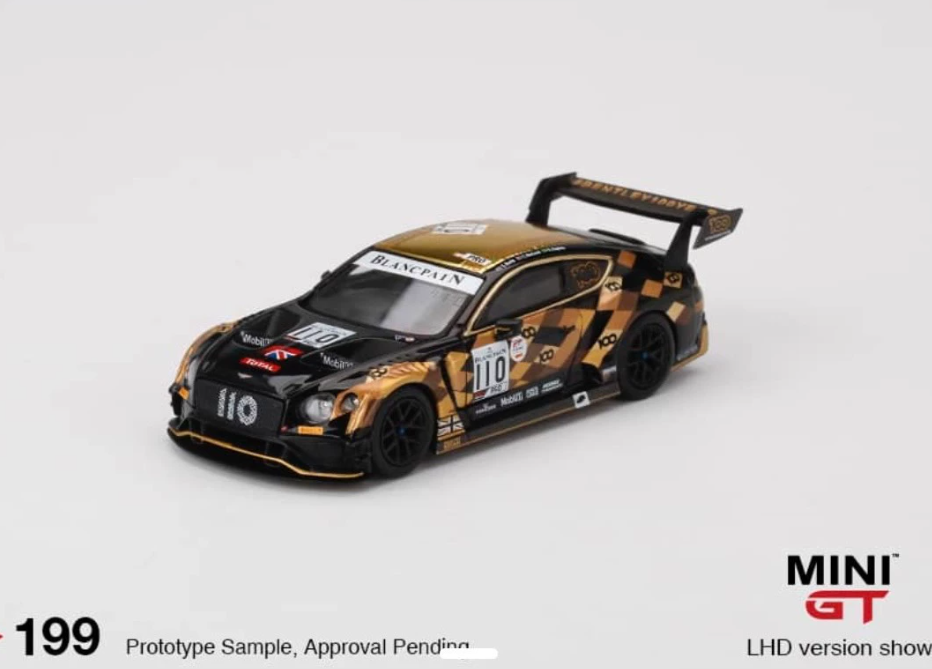 MINI GT 199 Bentley Continental GT3 2019 Spa 24H M-Sport 1/64