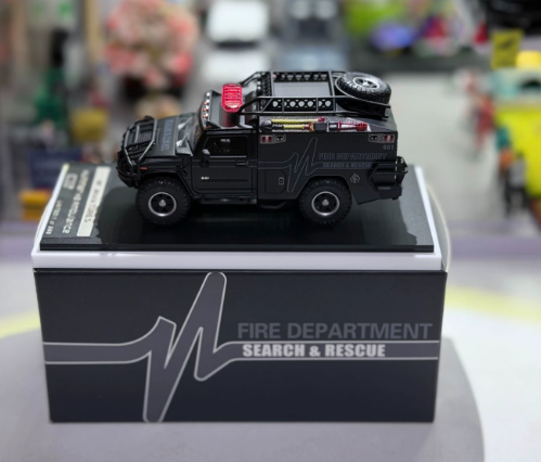 MK Miniatures 1:64 Hummer H2 Search & Rescue Black Limited Edition