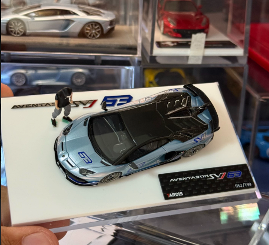 TARDIS 1/64 Lamborghini Aventador SVJ Sky Blue Alloy Model