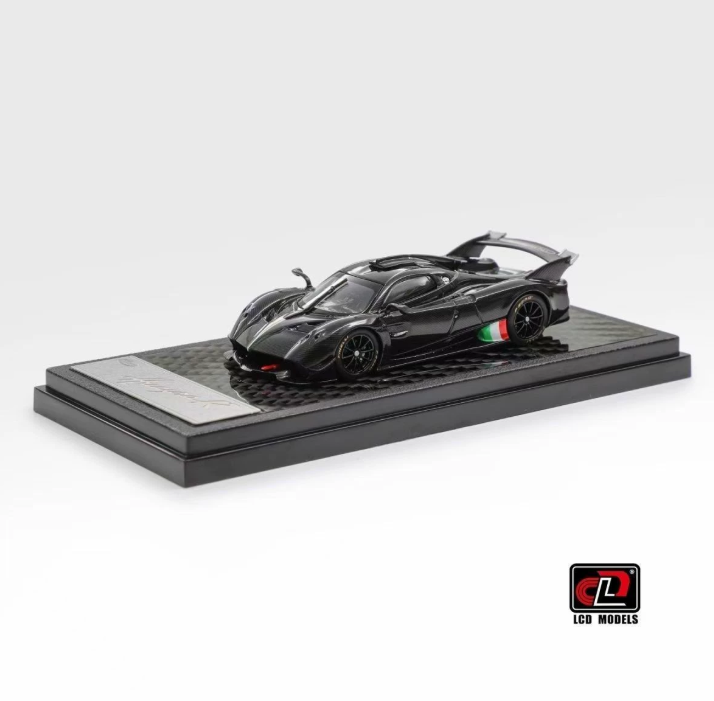 LCD 1/64 Pagani Huayra R Glossy Black Carbon Italian Livery
