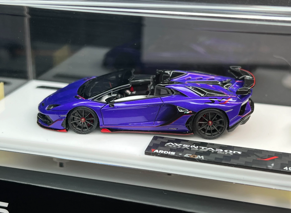 TARDIS x EDM 1/64 Lamborghini Aventador SVJ Roadster Purple