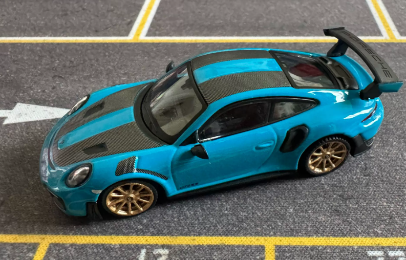 MINI GT 344 Porsche 911 GT2 RS Weissach Package Miami Blue