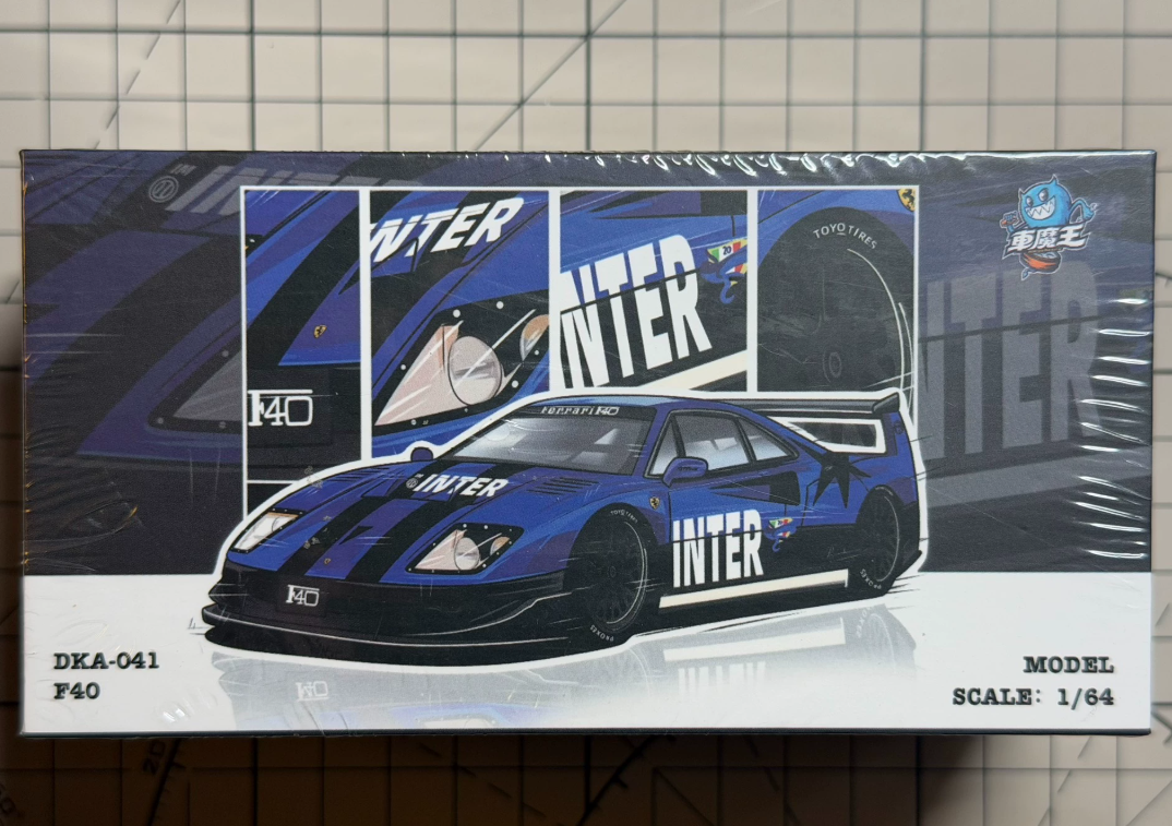 Demon King Auto 1/64 LBWK Ferrari F40 Widebody Blue Diecast