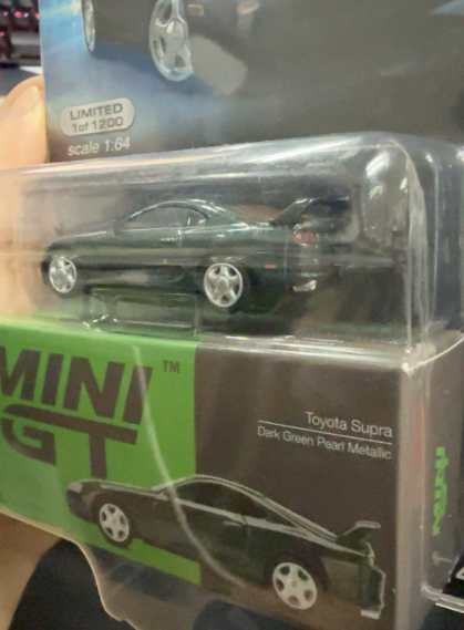 MINI GT 230 Toyota Supra A80 Dark Green Pearl 1/64 Limited Edition