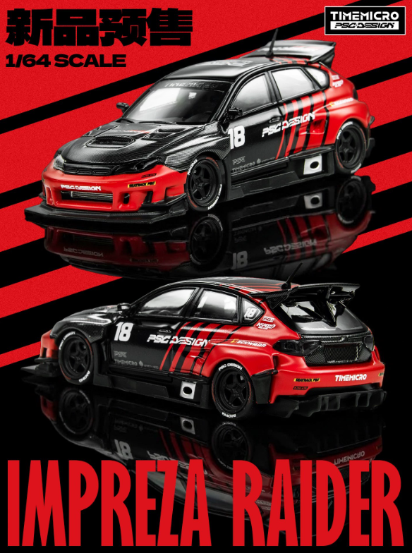 TimeMicro PSC Design 1/64 Subaru Impreza Raider Red Black TM648306 Preorder
