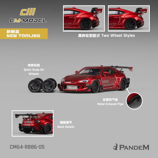 CM-MODEL 1/64 Toyota GT86 Pandem V3.5 Metallic Red Preorder